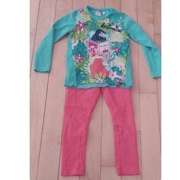 Boboli - Tropical T-shirt and Fleece Pants Set, size 4 - Picture 1 of 1
